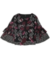 Alfani Womens Pleated Bell Sleeve Pullover Blouse black 1X