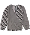 Alfani Womens Shadow Stripped Pullover Blouse