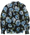 Alfani Womens Floral Pullover Blouse black M