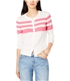 maison Jules Womens Striped Cardigan Sweater blossompink XXS