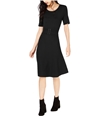 maison Jules Womens Belted Fit & Flare Dress deepblack XXS