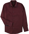 Alfani Mens Contrast Button Up Shirt wine M