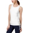 I-N-C Womens Lace-Up Tank Top white S