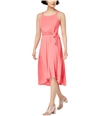 maison Jules Womens High-Low Fit & Flare Dress coralsand M
