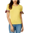 maison Jules Womens Striped Ribbon Basic T-Shirt tuscangold XL