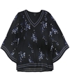Alfani Womens Embroidered Pullover Blouse navy S