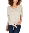 Style & Co. Womens Tie-Front Pullover Sweater beige PM