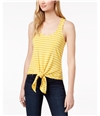 Maison Jules Womens Striped Tie-Front Tank Top