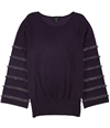 Alfani Womens Tiered Fringe Pullover Sweater darkpurple M