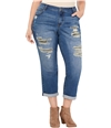 Style & Co. Womens Camo Distressed Boyfriend Fit Jeans medblue 24W/26