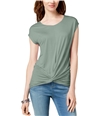 I-N-C Womens Twist Front Pullover Blouse green L