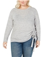 I-N-C Womens Tunnel Tie Pullover Sweater gray 2X