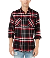 American Rag Mens Chip Plaid Flannel Button Up Shirt reddhalia S
