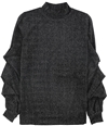 Alfani Womens Metallic Pullover Blouse silver S