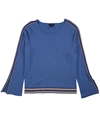 Alfani Womens Striped Bell Sleeve Pullover Sweater glazedcobalt 2XL