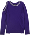 I-N-C Womens Embellished Pullover Sweater brightpur S