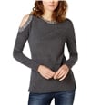 I-N-C Womens Embellished Pullover Sweater gray M