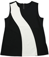 Alfani Womens Colorblock Sleeveless Blouse Top black M