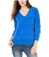 maison Jules Womens Chenille V-Neck Pullover Sweater brightblue XXS