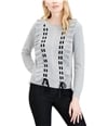 maison Jules Womens Ruffle Lace Pullover Sweater gray L