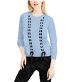 maison Jules Womens Ruffle Lace Pullover Sweater pastelblue S