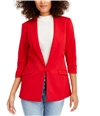I-N-C Womens Solid One Button Blazer Jacket darkred XS