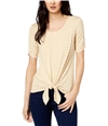 maison Jules Womens Tie-Front Pullover Blouse darkyellow XXS