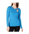 I-N-C Womens Teardrop Cutout Pullover Sweater brightblue L
