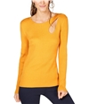 I-N-C Womens Teardrop Cutout Pullover Sweater gold L