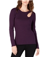 I-N-C Womens Teardrop Cutout Pullover Sweater purple M
