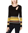 I-N-C Womens Striped Cutout Pullover Sweater gold L