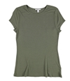 bar III Womens Ribbed Basic T-Shirt green XXS