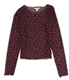 Bar Iii Womens Polka-Dot Mesh Pullover Blouse