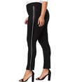 I-N-C Womens Satin Stripe Casual Trouser Pants black 14W/30