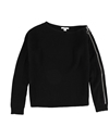 bar III Womens Zipper Sleeve Pullover Sweater black XXS
