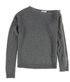 bar III Womens Zipper Sleeve Pullover Sweater gray S