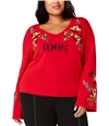 I-N-C Womens Femme Pullover Sweater darkred 1X