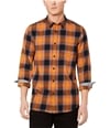 American Rag Mens Daniel Plaid Button Up Shirt orange 3XL