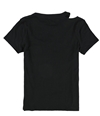 bar III Womens Cutout Basic T-Shirt black XXS