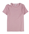 bar III Womens Cutout Basic T-Shirt eveningmauve L