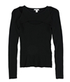 Bar Iii Womens Cutout Ribbed Pullover Sweater