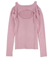 bar III Womens Cutout Ribbed Pullover Sweater pink L