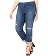 Style & Co. Womens Frosty Shimmer Boyfriend Fit Jeans