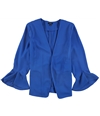 Alfani Womens Flutter Sleeve Jacket darkblue XS