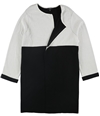 Alfani Womens Colorblocked Open-Front Cardigan Sweater black S
