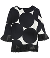 Alfani Womens Mesh-Trim Knit Blouse black S