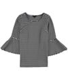 Alfani Womens Striped Pullover Blouse black S