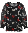 Alfani Womens Embroidered Pullover Blouse red M