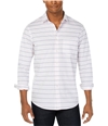 Club Room Mens Preston Stripe Button Up Shirt brightwhite XL