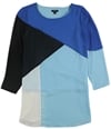 Alfani Womens Colorblock Tunic Blouse darkblue XL